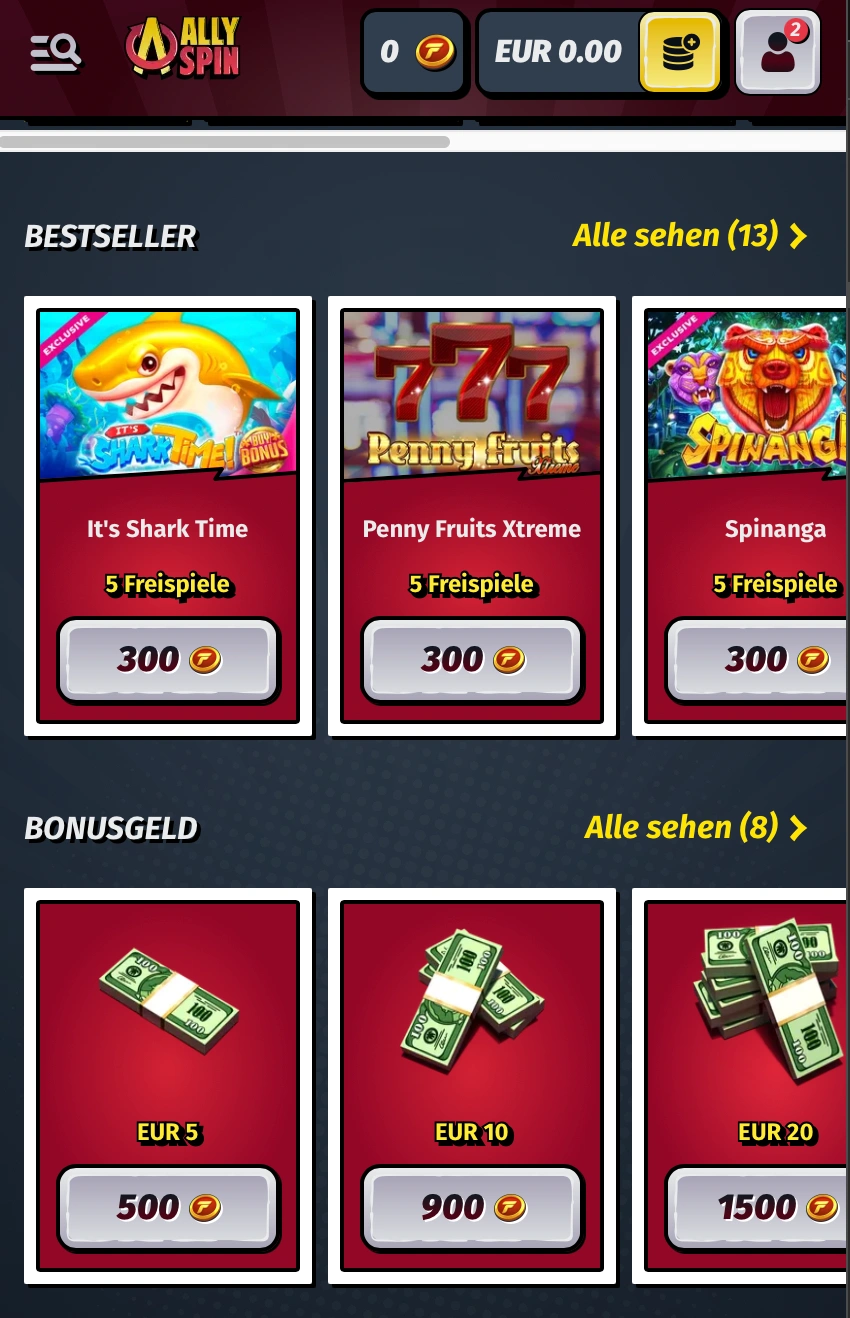Regelmäßige Promotions bei Allyspin