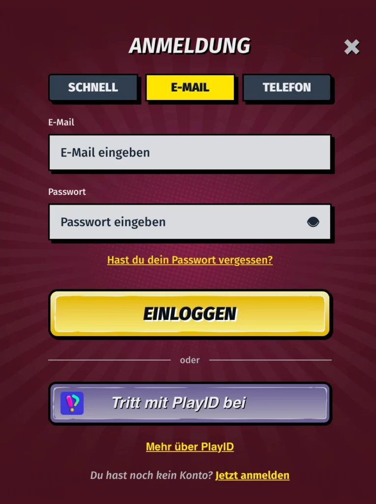 Login & Kontoverwaltung