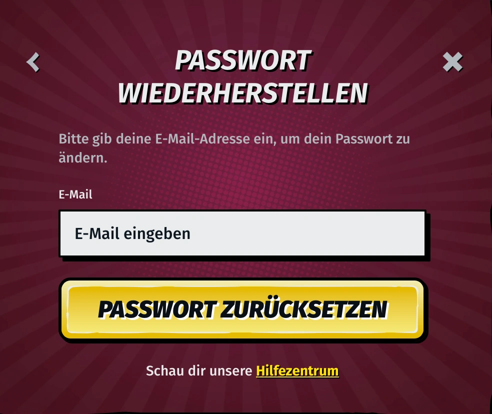 Passwort vergessen?